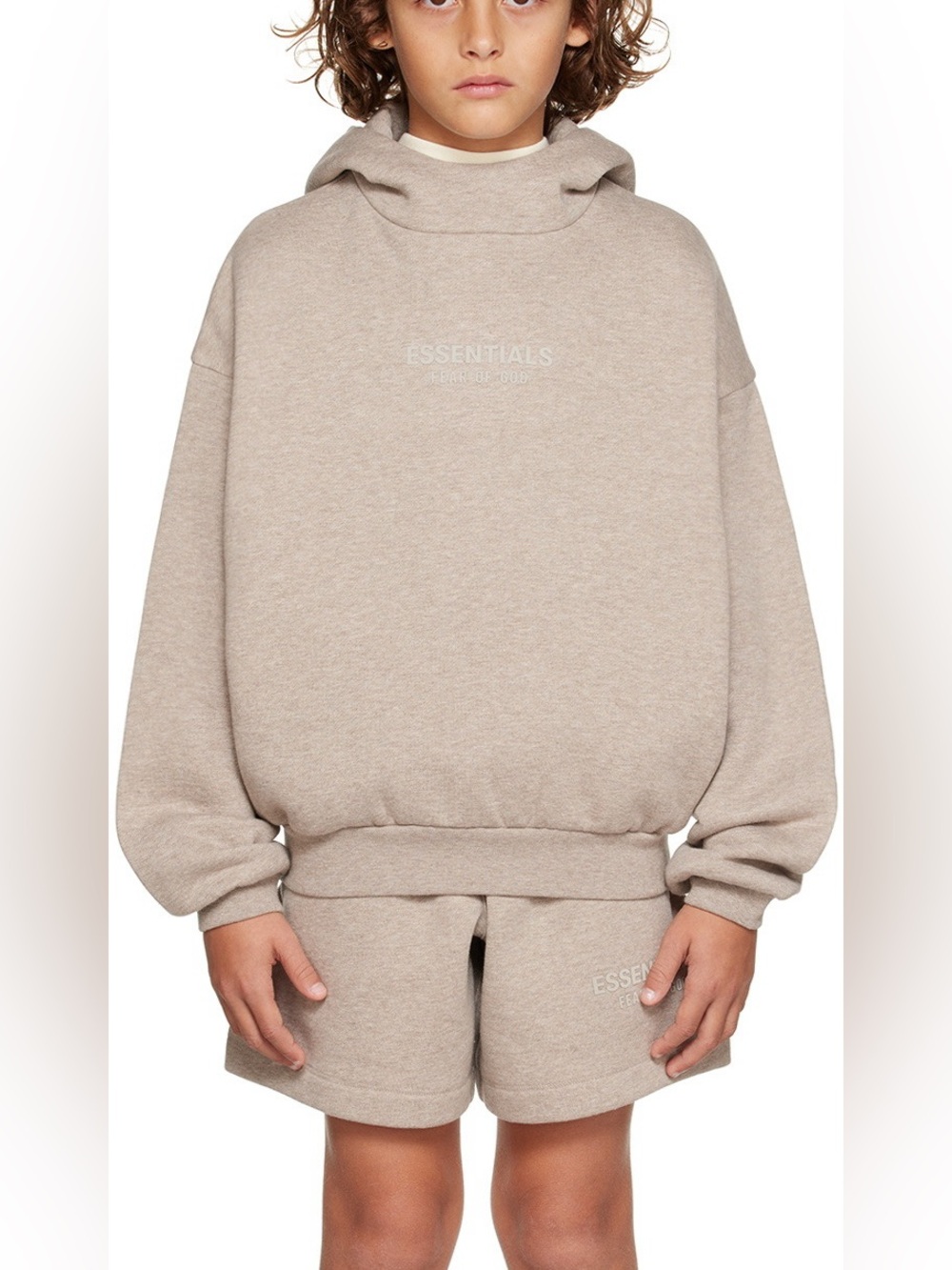 ESSENTIALS fear of god unisex hoodie tan size 6